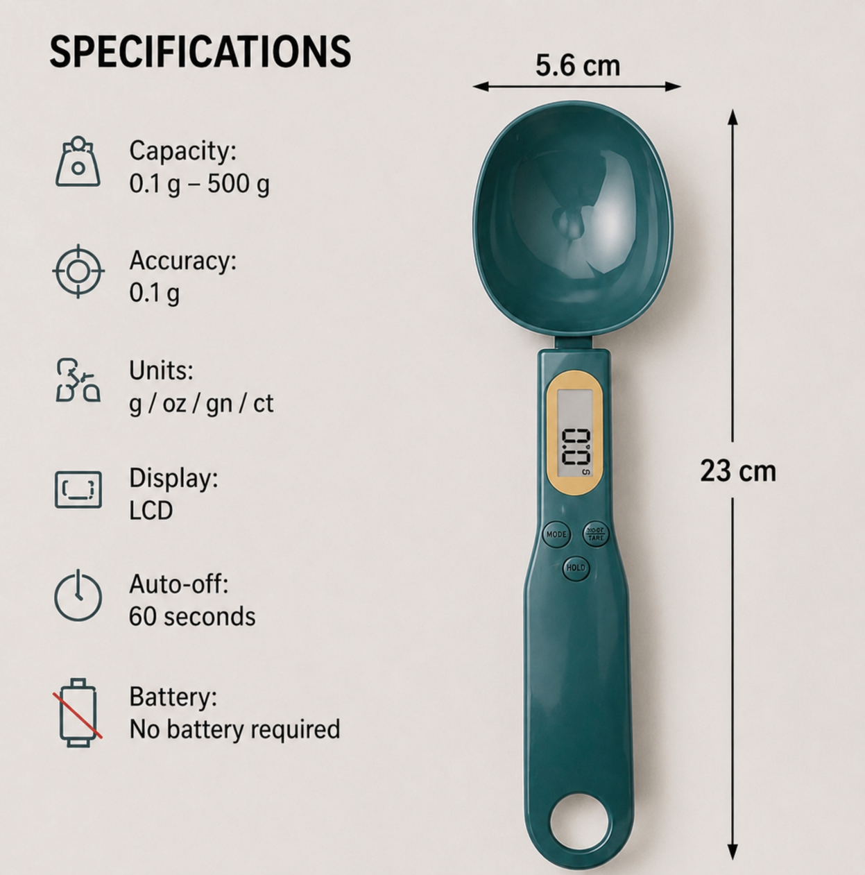 Digital measuring spoon